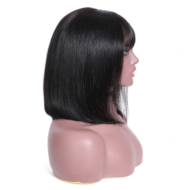 Brazilian Hair Double Drawn Straight Bob Wig With Bang - 图片 6